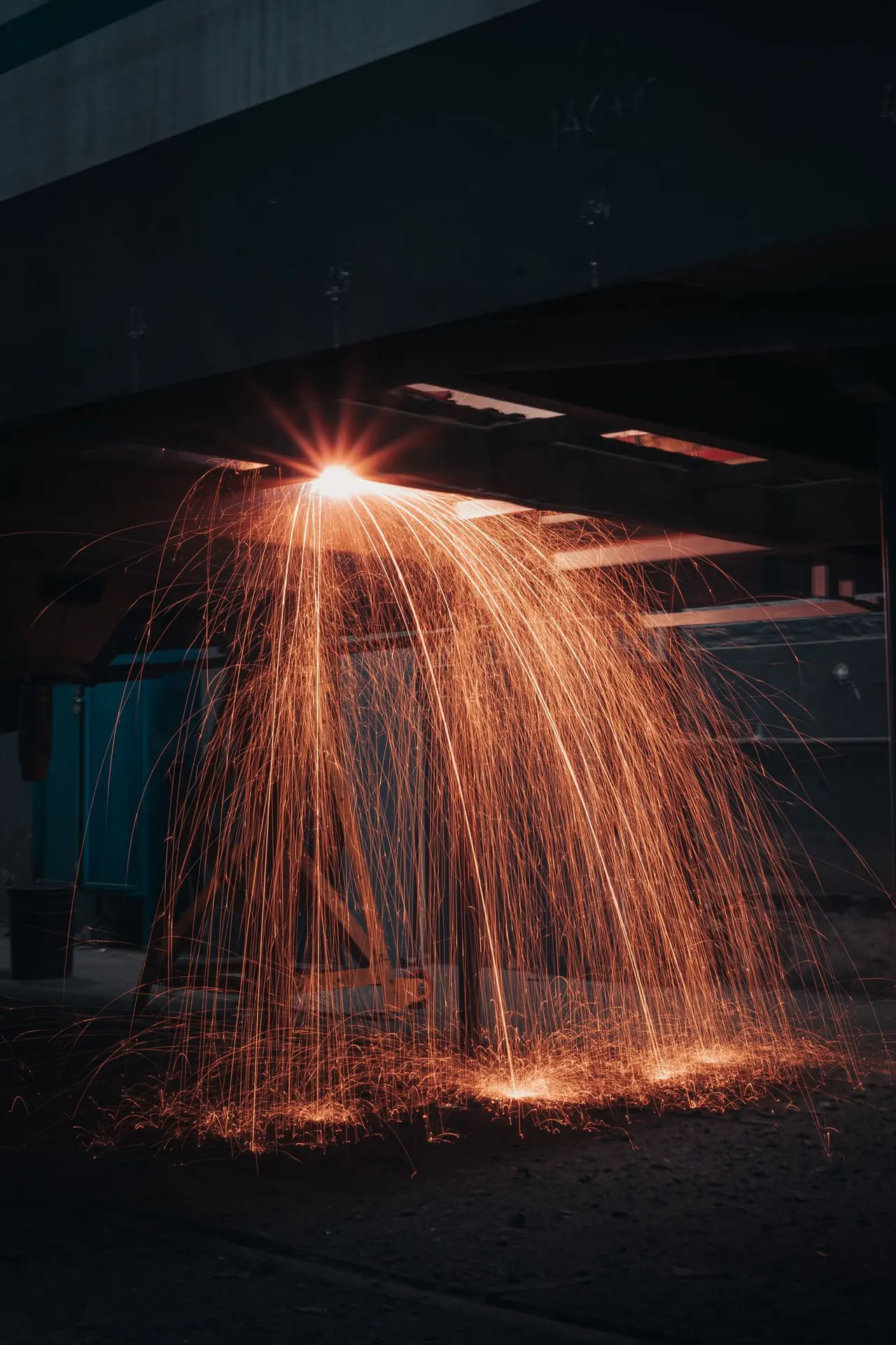 Steel processing sparks